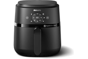 ‎PHILIPS Philips Airfryer 2000 Series Heißluftfritteuse, 4,2L, Digitaler Touchscreen, 13 Garoptionen, 9 voreingestellte Funktionen, 90% weniger Fett mit RapidAir Technologie, 1500W Leistung, Schwarz (NA229/00)