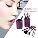 Abody 12pcs Makeup Brush Set Cosmetic Brush Kit Wooden Makeup Tool with Cup Leather Holder Case (Purple)