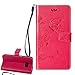 Produktbild Hülle für Samsung Galaxy S7,Samsung Galaxy S7 Lederhülle,PU Leder Tasche für Samsung Galaxy S7,Leweiany Elegant Luxus Extra Dünn Tasche Rose Rot Premium Schmetterling Blumen Muster Leder Brieftasche Flip Wallet Ständer Cover in Book Style Tasche Case Handyhülle Schutzhülle mit Kartenfach Aufstellfunktion Magnetverschluss für Samsung Galaxy S7 Schutzhülle Handytasche