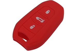 Happyit Silikonowe etui na kluczyki samochodowe do Peugeot 301 308 408 508 2008 3085 3008 307 206 3 przyciski pilota (czerwony)