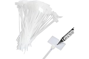 HUNDREDWEAT Bianco Cavi Fascette Autobloccanti Stringicavi Etichette Cablaggio Cable Management Fascette 250 Pezzi Multifunzione Fascette per Gestione dei Cavi in Ufficio a Casa con Classificazione dei Prodotti