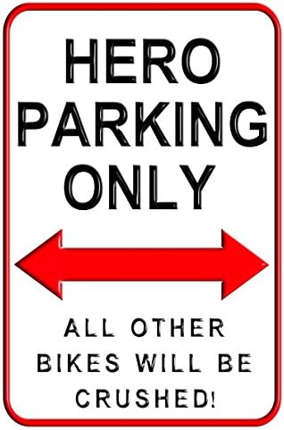 Hereo Parking Only - 20 x 30 cms Medium Metal Motorcycle Parking Wall Sign