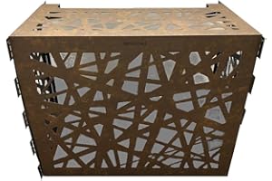 0615666915911 Nova Italf Cache-climatiseur pour unité extérieure en aluminium pour façades (M) Corten L86-P44-H68 cm