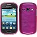 Produktbild PhoneNatic Case für Samsung Galaxy Fame Hülle Silikon pink brushed Cover Galaxy Fame Tasche + 2 Schutzfolien