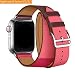 Produktbild Vandarui Kompatibel Mit Für Watch Armband 38mm Series 3/2 /1,Double Tour Cuff Lederarmband Wrist Band Uhrband Uhrenarmband Erstatzband mit Schnalle und Mentallschließe (38mm, Double Tour Rosa)