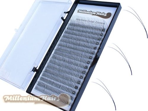 MilleniumHair Y-Lashes - C-Curl - Einzelwimpern - 0,20 mm Stärke - 2D-Volumentechnik - gemischte Längen 8-15mm