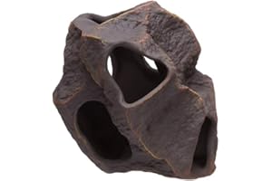 Plecoceramics Décorations en céramique pour aquarium - Cave Betta - Cachette d'aquarium pour l'élevage de cichlidés Plecos Betta Toys Hideout (rocher)