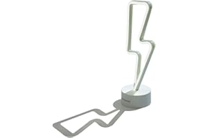 Muitomas, Lampada Neon da Scrivania, Scritta al Neon da Tavolo con Luce Colorata e Brillante, Decorazione per Ufficio o Studio a Forma di Fulmine, Potenza 5W, Input 5V/1A