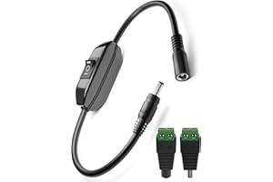 DIHOOL Interruttore di Inversione di Polarità Controller per Motore di Attuatore Lineare Elettrico Commutatore a 3 Posizioni ON-Off-ON con Cavo Interruttore di Polo Positivo e Negativo