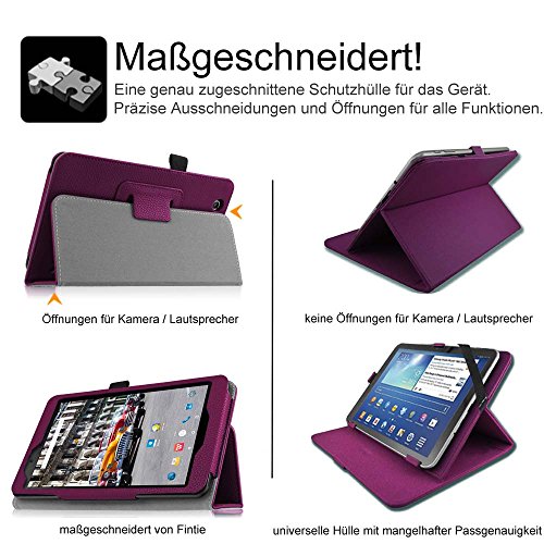 Fintie Odys Syno 8 Hülle Case – Slim Fit Folio Kunstleder Schutzhülle Cover Tasche mit Ständerfunktion und Stylus-Halterung für Odys Syno 20,3 cm (8 Zoll) Tablet-PC, Lila - 5