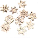 10pcs de madera varios colores copo de nieve formas adornos para árbol de Navidad decoración adornos