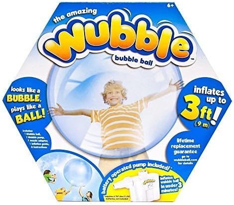 Wubble Bubble Ball - Looks Like a Bubble, Plays Like a Ball! Blue with Pump