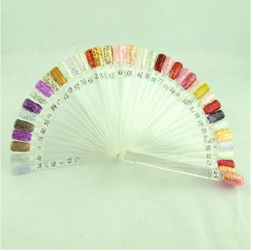 Popamazing50 Falsche Nagelspitzen Nail Art Display Fächer Halter Klar※ - 5