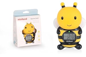 Miniland vattentermometer termo badbee, baby badtermometer och leksak i ett, rumstemperatur, timer