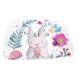 HENGSONG Niedlichen Cartoon Kaninchen Rechteck Fußmatte Teppich 40*60cm Schlafzimmer Wohnzimmer Baby Kinderzimmer Türmatte Teppich