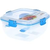 Sistema Salad TO GO | Food Storage Container with Individual Covered Compartments and Dressing Compartment | 1.1 Litre | BPA