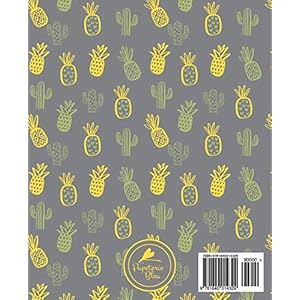 Agenda scolaire 2018-2019: 19x23cm : Agenda 2018 2019 semainier : Motif ananas et cactus