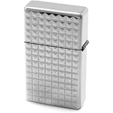 İsme &Ouml;zel Yazılı Zippo Tasarım Kare Desenli G&uuml;m&uuml;ş Renk Taşlı &Ccedil;akmak