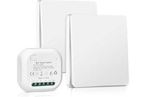 APKEZEL Funkschalter Funk Lichtschalter 230v, Kinetischer Batterieloser Funkschalter Set, Wasserdichter Wireless Switch Keine Verkabelung Erforderlich, Fernbedienung bis zu 200m