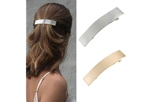 Prosy Vintage Kleine rechteckige Haarnadel Metall Geometrie Glatte Haarspangen Haarspange Haarschmuck Haarspangen für Frauen und Mädchen (Silber)