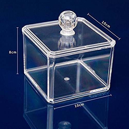 FAS1 Cosmetics Halter Quadrat Klar Acryl Make Up Fall Wattestäbchen Stick Aufbewahrung Baumwolle Pads Baumwolle Ball Zubehör Organizer, Single Tier - 5