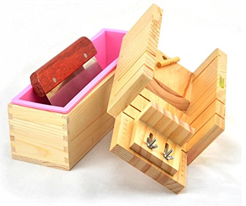 verstellbar Holz DIY Seife Form und Seife Cutter Set mit 1 PC gerade Cutter