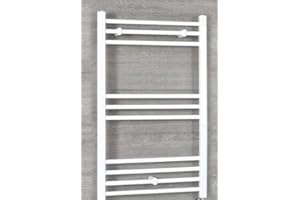 Turkish Zone 500mm wide x 700mm high Heated Towel Rail Straight Flat White Bathroom Warmer Radiator Rack Central Heating UK