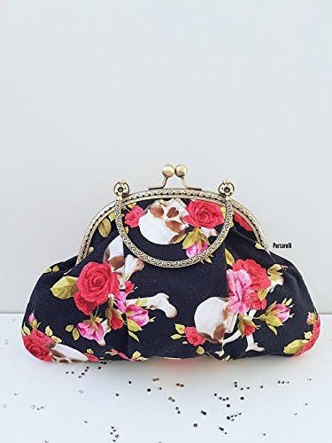 Small bag / handbag / change purse / coin purse / Kiss lock clasp / clasp purse / make up bag / clutch / skull / skulls / roses / girls / gift