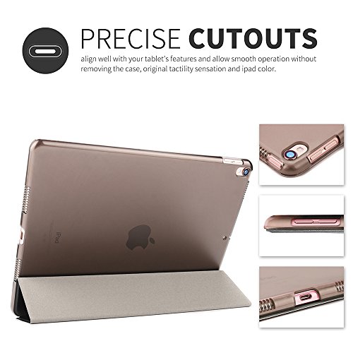 Boriyuan Ipad Pro 9.7 Hülle Smart Case Cover ultra slim Schutztasche aus PU Leder für Ipad Pro 9.7 Zoll mit Standfunktion, Auto Sleep Wake up, Displayschutzfolie und Stylus auch inklusive (Schwarz) - 3