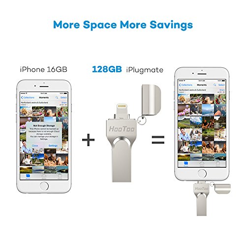 Flash Laufwerk HooToo 128GB USB Stick MFi zertifiziert mit Lightning Stecker und USB 3.0 Stecker für iPhone, iPad und Computer - 4