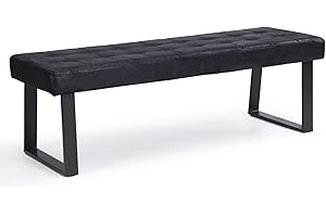 ‎B&D HOME B&D home Sitzbank DOLCE | gepolsterte Esszimmerbank 140 cm Polsterbank für Esszimmer, Garderobe, Küche | Industrial modern Design | Wildleder Optik Anthrazit, 11304-140-ANTR