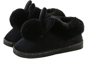 Ymysfit Sfit Femme Chaussons Hiver Pantoufles en Coton Chaud Couleur Unie Chaussures d’intérieur Slipper Lapin en Peluche House Shoes Maison Mode Hiver