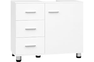 EUGAD Tvättställsunderskåp, 3 stora lådor, 30 x 70 x 60 cm