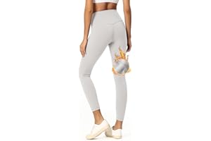 TMEOG Legginsy damskie, długie, termiczne, 7/8 z wysokim stanem, nieprzezroczyste, do biegania, push up, ciepłe spodnie do jogi, do uprawiania sportu, na siłownię, jogging