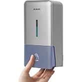 AIKE AK1006 Wall Soap Dispenser, 800ml Plastic Manual Soap Dispenser, Commercial Liquid Hand Soap Dispenser, Silver Grey