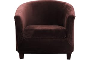 Topchances Tub Club Chair Covers,High Stretch Armchair Sofa Slipcover with Cushion Cover, Velvet Furniture Protector Soft Couch Covers for Dining Living Room Office Reception