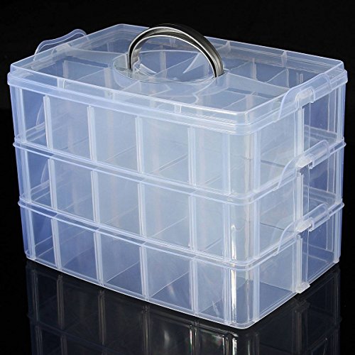 LUCKYFINE 3 Schichten Sortierbox Schmuck Boxen Aufbewahrungsbox Sortierkasten Plastik