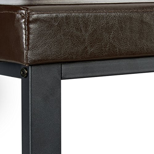 Relaxdays Schuhbank, offen, für 6-8 Paar Schuhe, Schuhregal zum Sitzen, Polsterung aus Kunstleder, HxBxT 49 x 81 x 32 cm, auf 2 Etagen, braun - 5