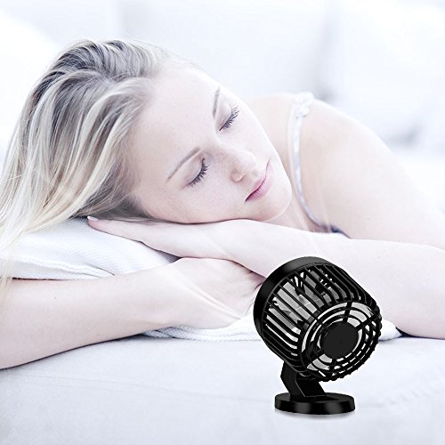 USB Ventilator, Aodoor Tischventilator Mini USB Ventilator Tragbarer USB Fan Geräuschlos Mini Ventilator für Büro Schreibtisch Fan (Schwarz) - 8