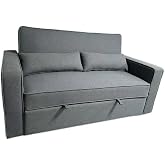 MUEBLIX.COM - Almajano 2 Seater Sofa Bed, Armchair Bed, Sofa Bed, with Removable Beds, Stain Resistant Fabric Fabric, Metal F