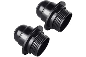 WUSJCOF Lot de 2 douilles E27 noir pour lampe de chevet, lampadaire et plafonnier – Douille rétro à visser