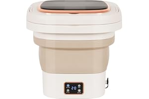 CALISTOUK 9L Lavadora de Ropa Interior, Mini Lavadora Portátil Plegable, Lavadora Automática Pequeña, Lavadora de Viaje para acampar, casas de solteros, pisos de estudiantes