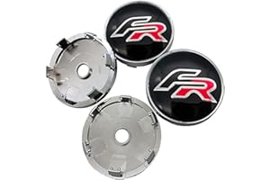 DCAJHSD 4pcs Coche Tapas Centrales De Llanta para Seat Leon FR+ Cupra Ibiza Altea Exeo Formula 60mm,Impermeable Prueba Polvo Tapacubos Llantas Centrales Auto Decorativa Accesorios