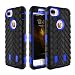 Produktbild FQIAO iPhone 7 Plus PC+TPU Zurück Hülle 2-in-1 Stoßsicherer Hybride Schützend Anti-Rutsch Dauerhaft Schutz Abdeckung für Apple iPhone 7 Plus 5.5 Zoll 2016 Freisetzung-(Blau+Schwarz)