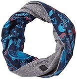 loop scarf with pocket  s.Oliver Jungen 64.908.91.2869 Schal, Blau (Dark Blue AOP 59B0), (Herstellergröße:1)
