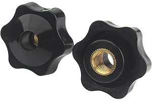 MOOPW Étoile Écrous À poignée - 10Pcs Vis de serrage Plastique Moletée Bouton Trou traversant Cuivre Noyau Filetage interne Hexagone Main Poignées Écrous M5 M6 M8 M10