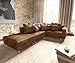 Produktbild Eckcouch Clovis Braun Antik Optik Hocker Armlehne Ottomane Rechts Ecksofa Modulsofa