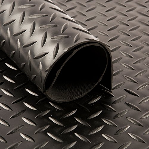 Preisvergleich Produktbild Technikplaza Safety - Gummimatte Riffelblech 1m in Schwarz - Fußmatte - Schmutzfangmatte - Gummimatten - Antirutschmatte - Arbeitsplatzmatten - Gummiboden - Noppenmatte