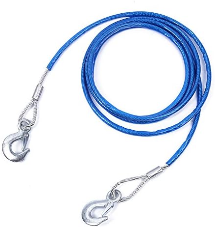 Rupse 4M Heavy Duty Steel Wire Material Auto Car Tow Rope Snatch Strap up to 5 Tons