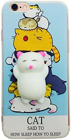 Squishy 3D Animal Cat iPhone 6s Plus Case, Cute Stress Silicone Fun Case Cover for iPhone 6 Plus / iPhone 6s Plus (Color-E)